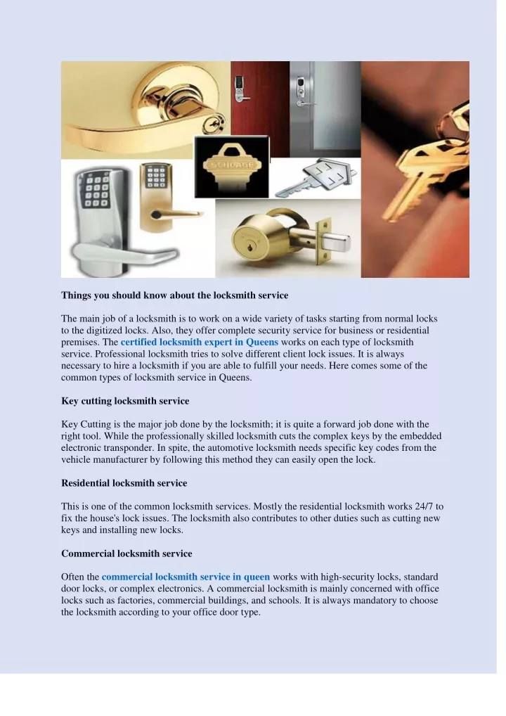 things you should know about the locksmith