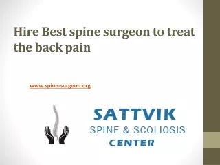 hire best spine surgeon to treat the back pain