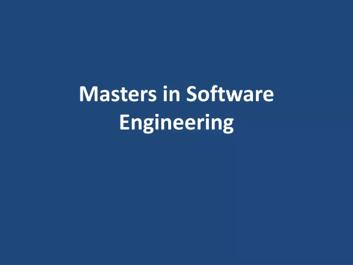 masters in software engineering