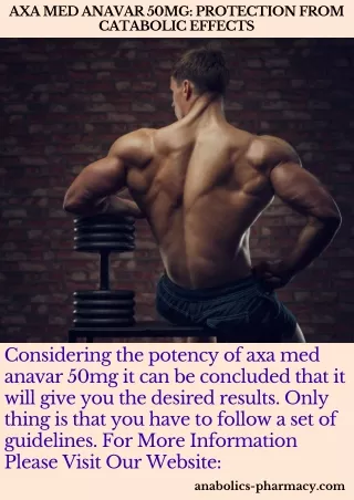 Axa Med Anavar 50mg: Protection From Catabolic Effects