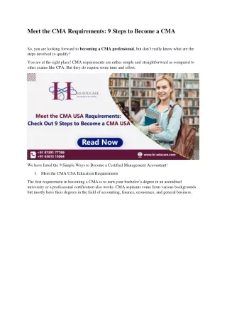 meet the cma requirements 9 steps to become a cma