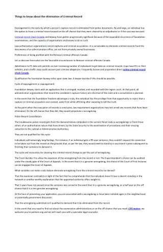 things to know about the elimination of criminal