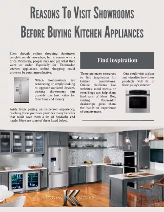 Reasons To Visit Showrooms Before Buying Kitchen Appliances