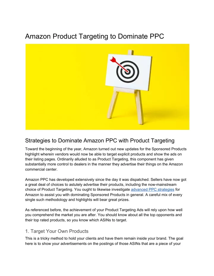 amazon product targeting to dominate ppc