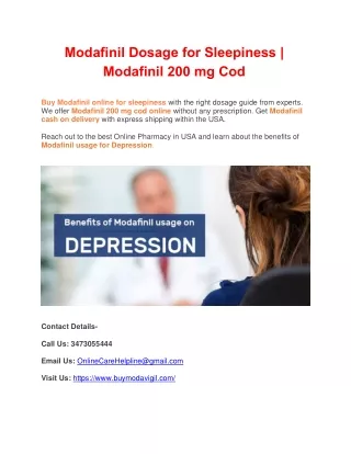 Modafinil 200 mg Online | Modafinil Dose for Sleepiness