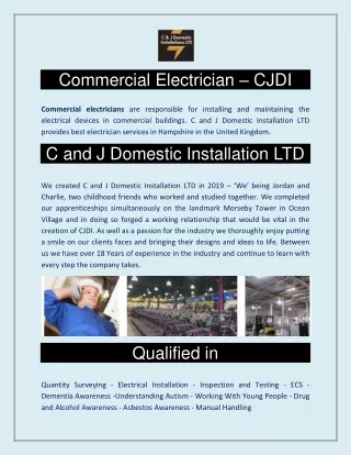 Commercial Electrician - CJDI