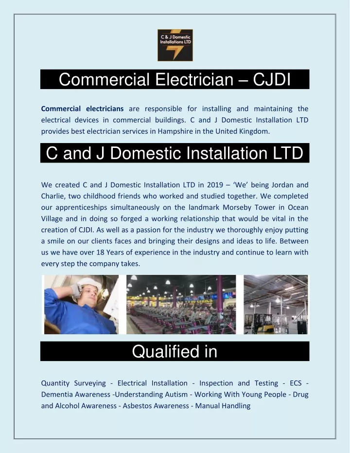 commercial electrician cjdi