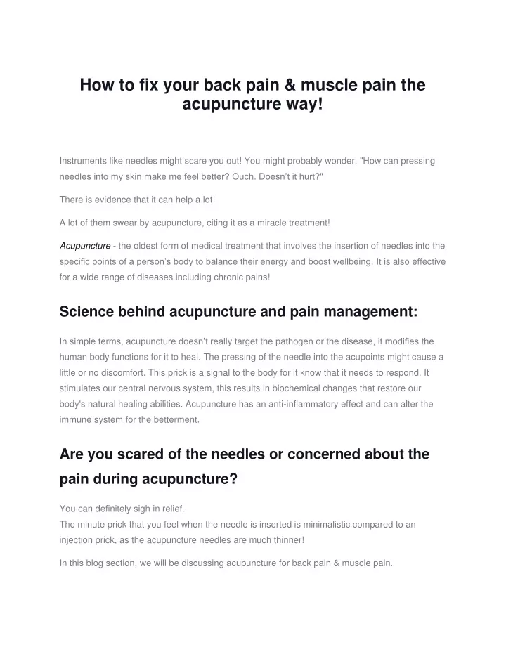 how to fix your back pain muscle pain