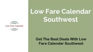 low fare calendar southwest