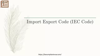 Import Export Code (IEC Code) License Registration Online
