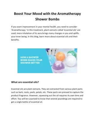 Boost Your Mood with the Aromatherapy Shower Bombs