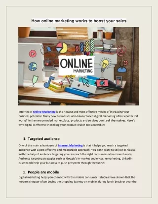 how online marketing works to boost your sales