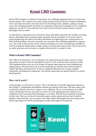 Is Keoni CBD Gummies Scam? Studies, Hemp Oil, Benefits Dose and Buy!