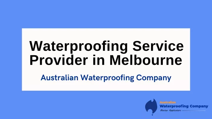 waterproofing service provider in melbourne