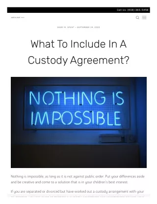 What To Include In A Custody Agreement?