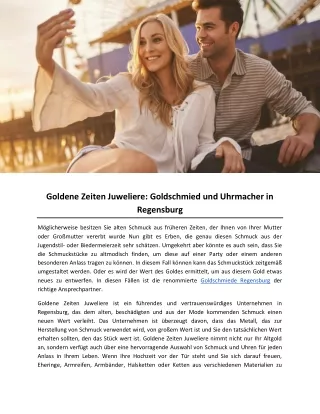 Goldene Zeiten Juweliere- Goldschmied und Uhrmacher in Regensburg