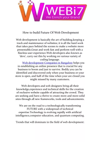 how to build future of web development
