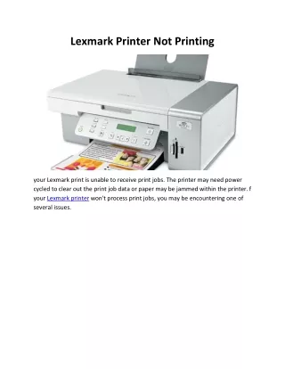 Lexmark Printer Not Printing