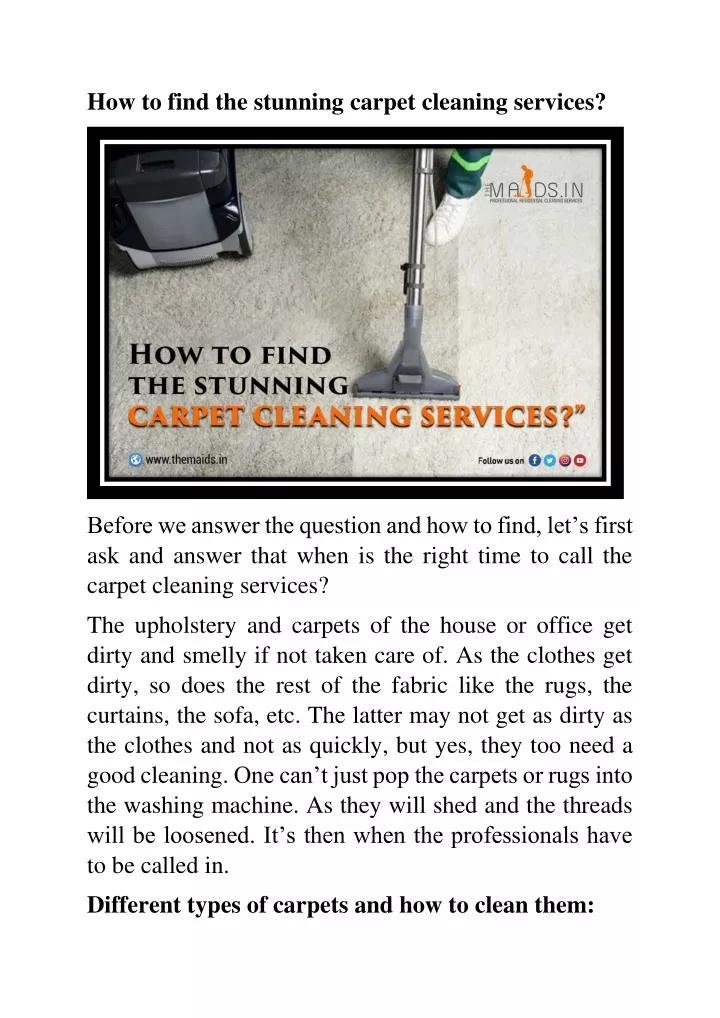 how to find the stunning carpet cleaning services