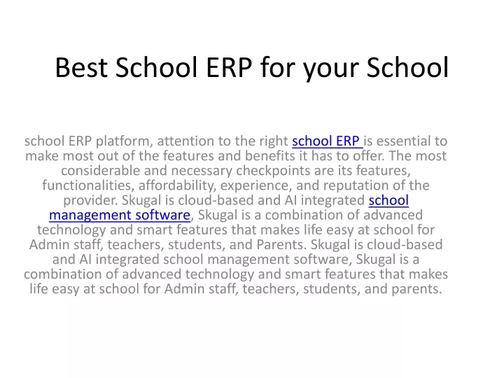 best school erp for your school