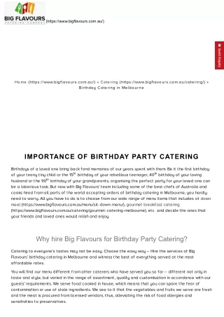 Best Birthday party catering in Melbourne