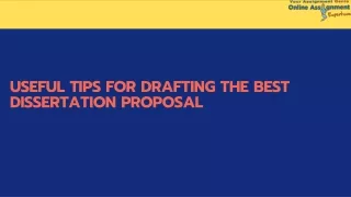 useful tips for drafting the best dissertation