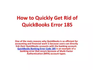 how to quickly get rid of quickbooks error 185