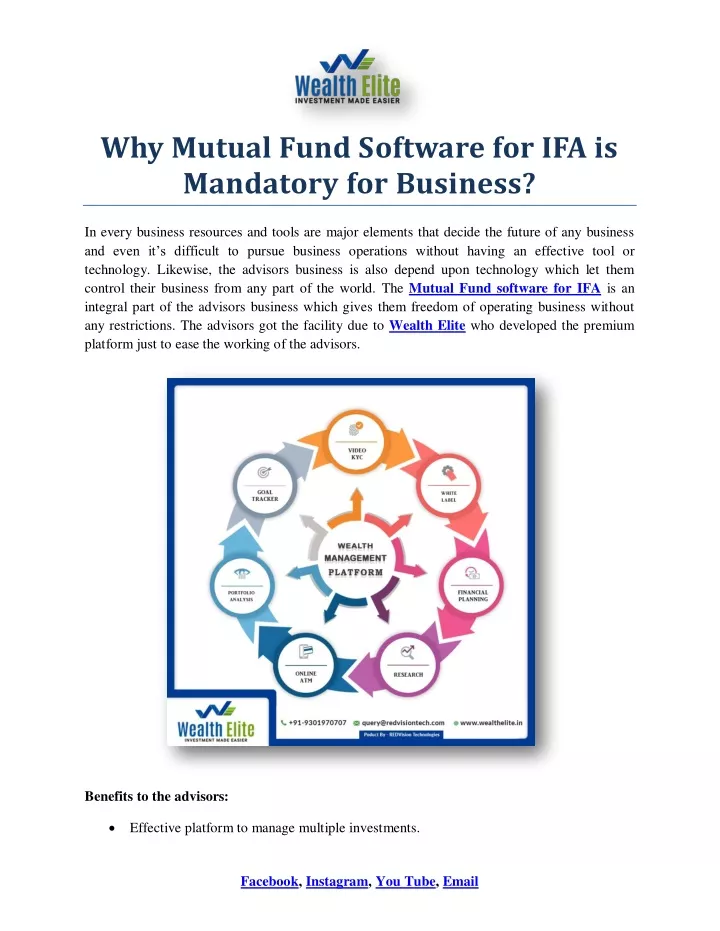 why mutual fund software for ifa is mandatory