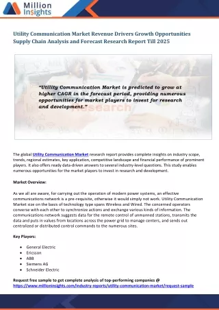 utility communication market revenue drivers