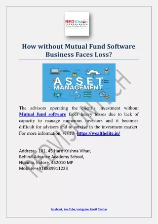 how without mutual fund software business faces