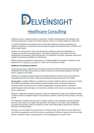 healthcare consulting healthcare consulting