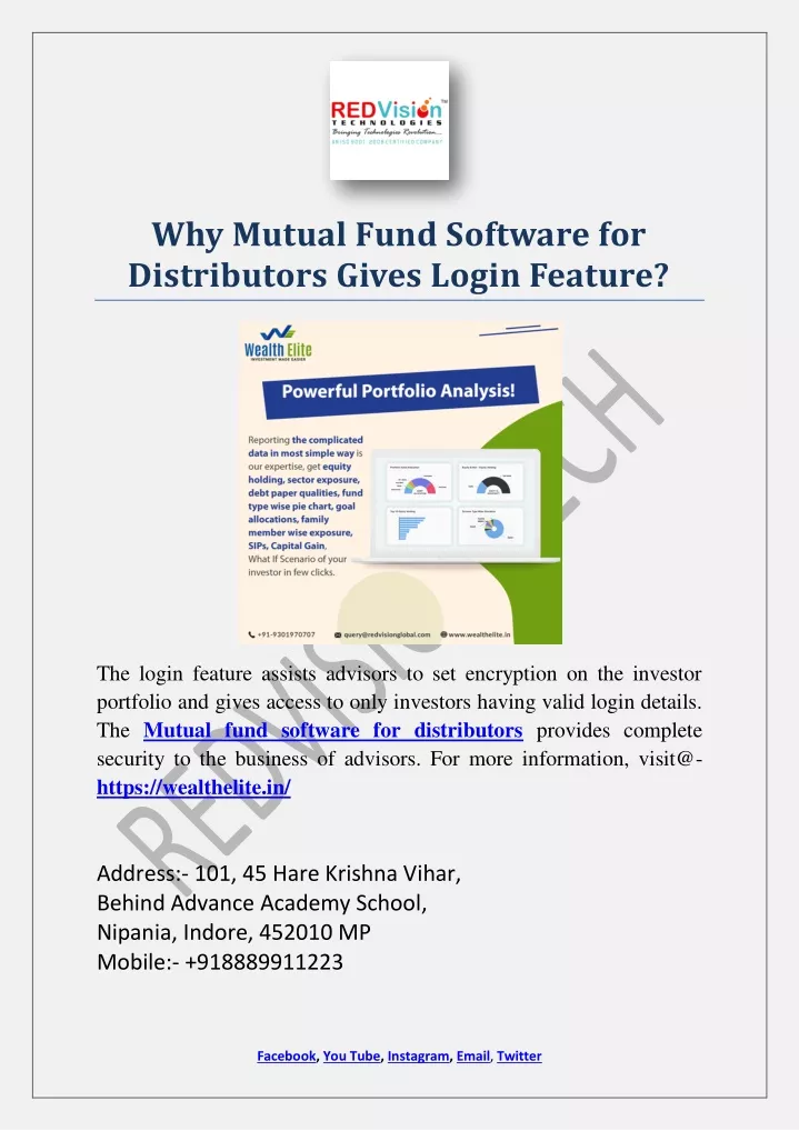 why mutual fund software for distributors gives