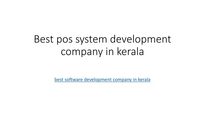 best pos system development company in kerala