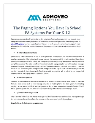 the paging options you have in school pa systems