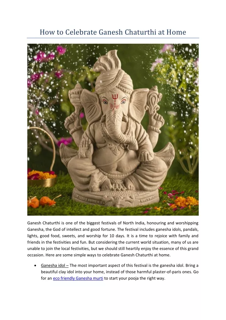 how to celebrate ganesh chaturthi at home