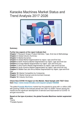 karaoke machines market status and trend analysis