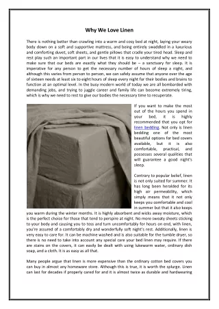 why we love linen
