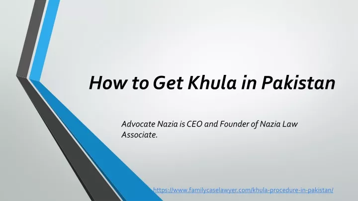 how to get khula in pakistan