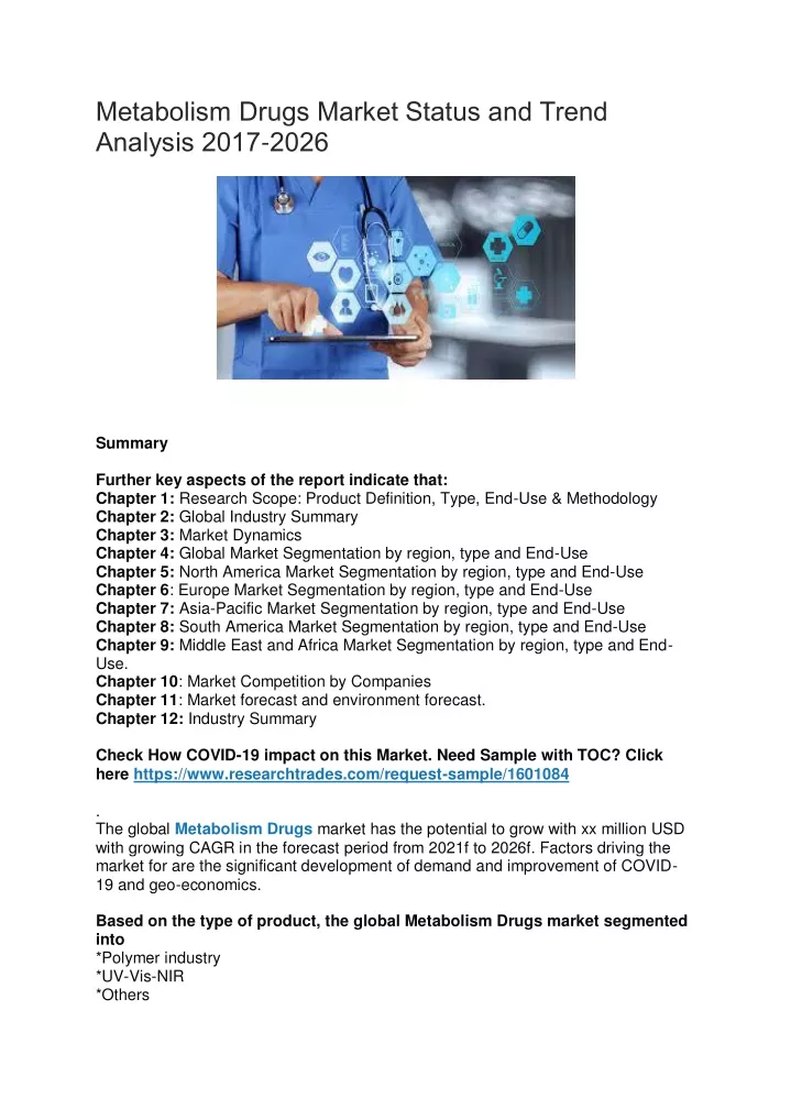 metabolism drugs market status and trend analysis