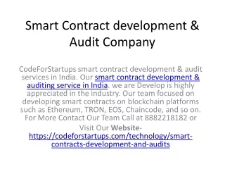 smart contract development audit company