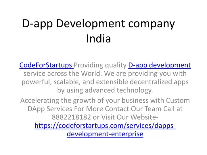 d app development company india