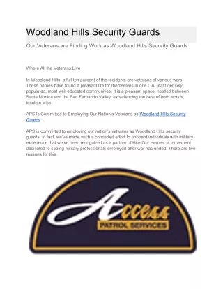 woodland hills security guards