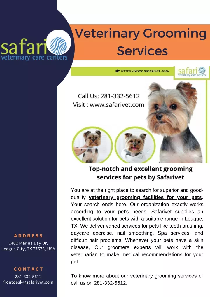 veterinary grooming services