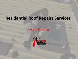 Types of Residential Roof Services