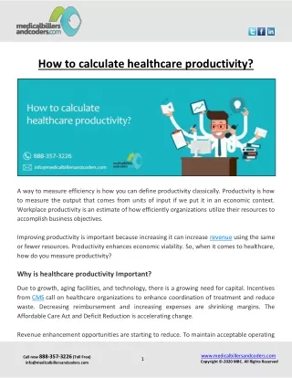 how to calculate healthcare productivity