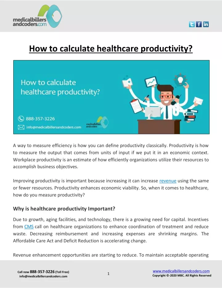 how to calculate healthcare productivity