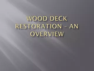 Deck Restoration Service Maryland