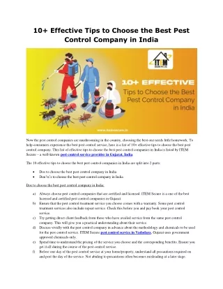 10 effective tips to choose the best pest control