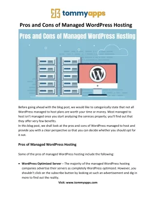 pros and cons of managed wordpress hosting