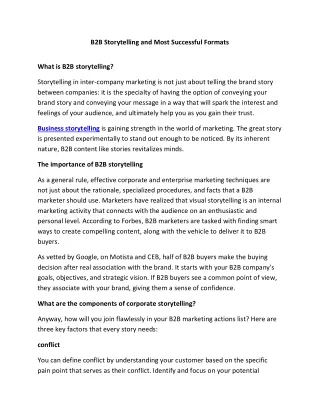 b2b storytelling and most successful formats